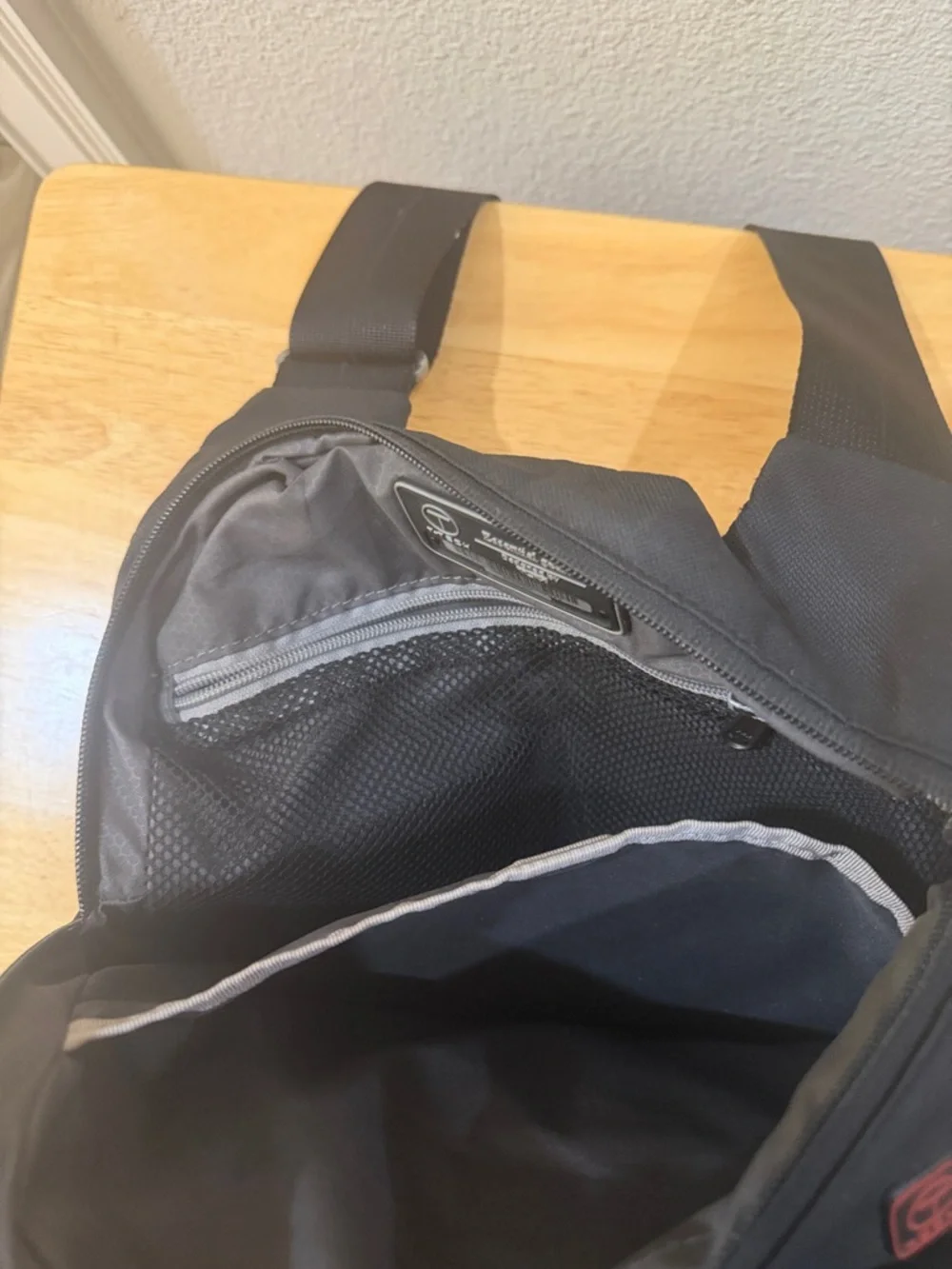 Tech Black Laptop Messenger Bag with Front Pocket